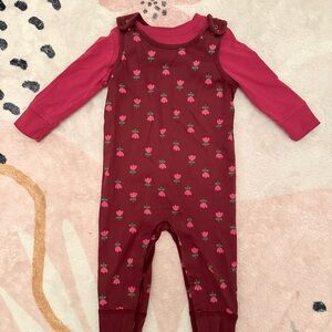 Hanna Andersson Burgundy Baby Romper